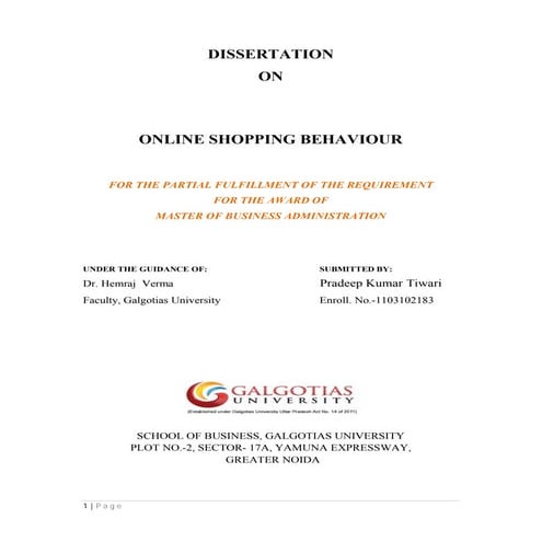 Online shopping behaviour