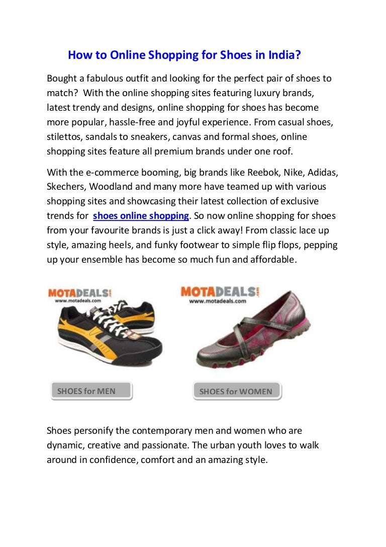 Online shopping for shoes articles