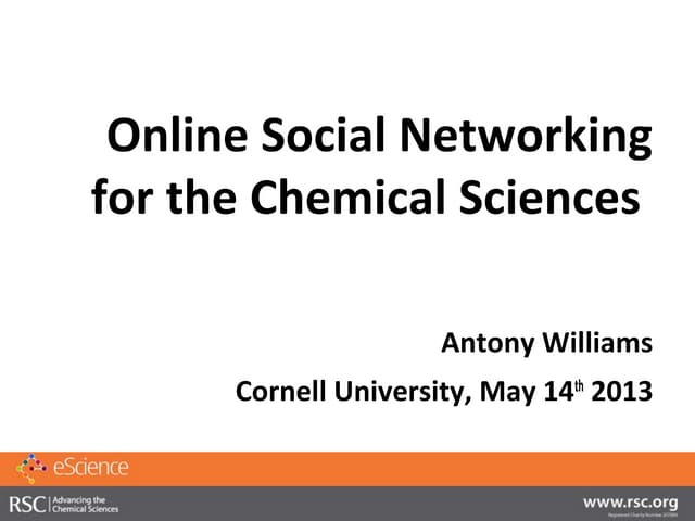 Online social networking for the chemical sciences