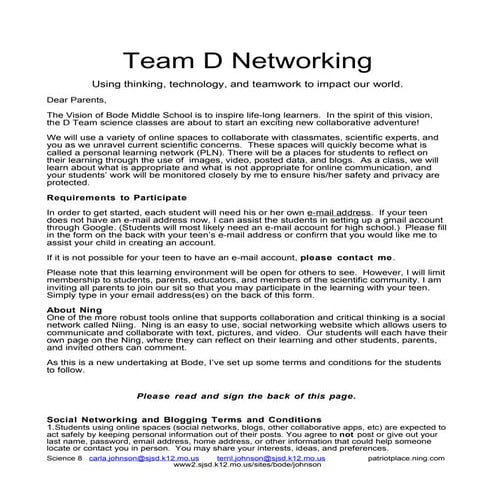 Online spaces permission