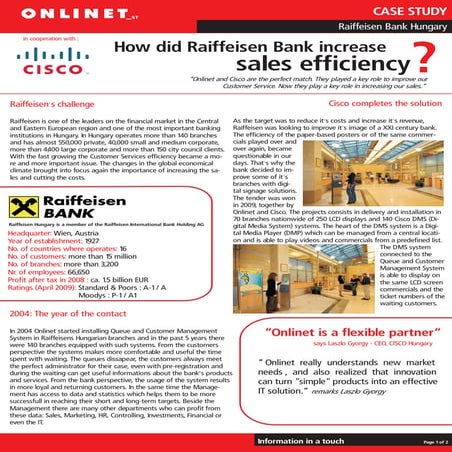 Onlinet Case Study - Raiffeisen Bank - Eng | PDF