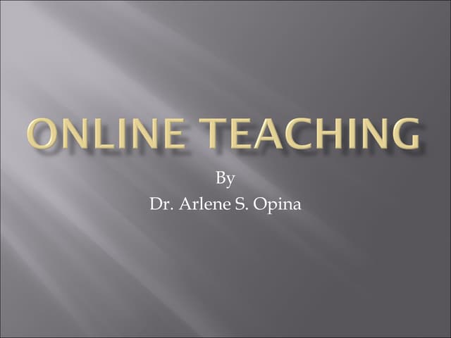 Online Teaching In Ceu