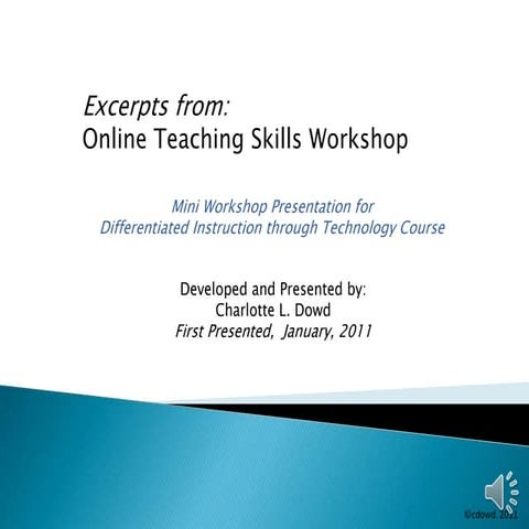 Online teaching skills   narrated presentation