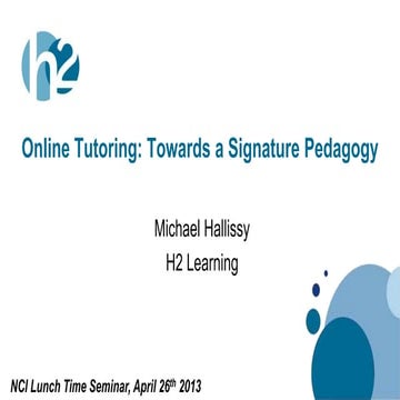 Online tutoring   towards a signature pedagogy in higher education settings