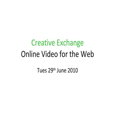 Creating online video for the web