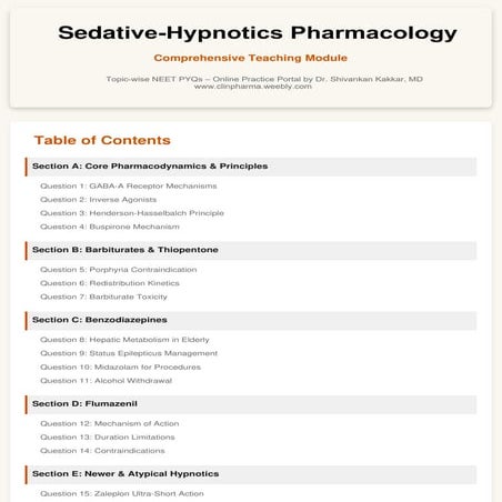 Sedative-Hypnotic Agents: Mechanism, Clinical Use & Toxicity ...