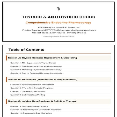 Thyroid & Anti-Thyroid Drugs | ClinPharma Pharmacology Series by Dr. Shivankan Kakkar
