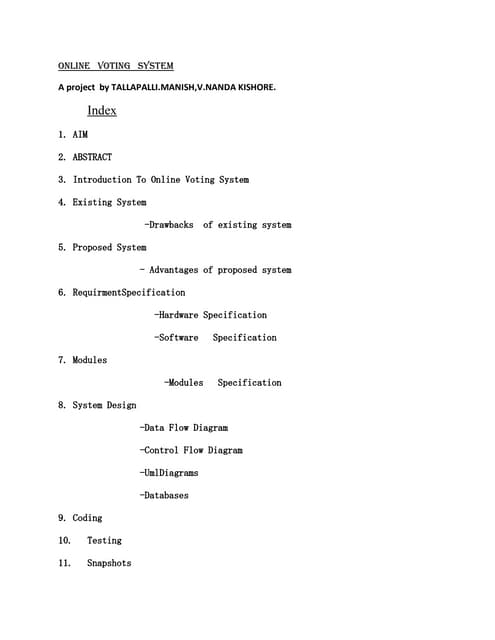 Online voting system project | DOCX