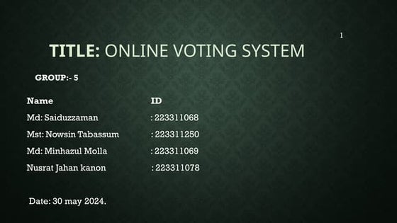 PROJECT REPORT_ONLINE VOTING SYSTEM | DOCX | Computing | Technology ...