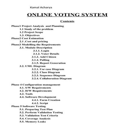 Online voting system management system project | DOC