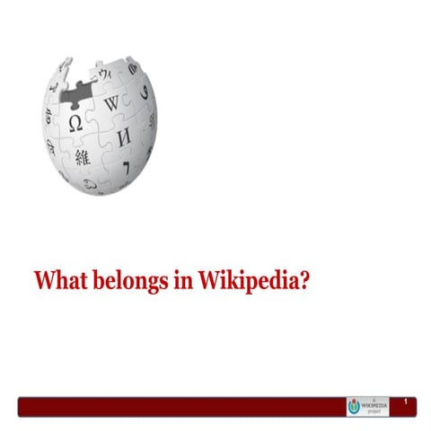 For Wikipedia or Not for Wikipedia