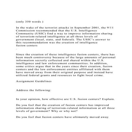 (only 350 words )In the wake of the terrorist attacks in Sep.docx