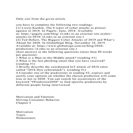 Only cite from the given articleyou have to complete the follo.docx