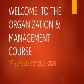 Lesson 1 organization and management | PPTX