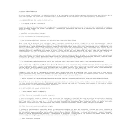 O novo nascimento