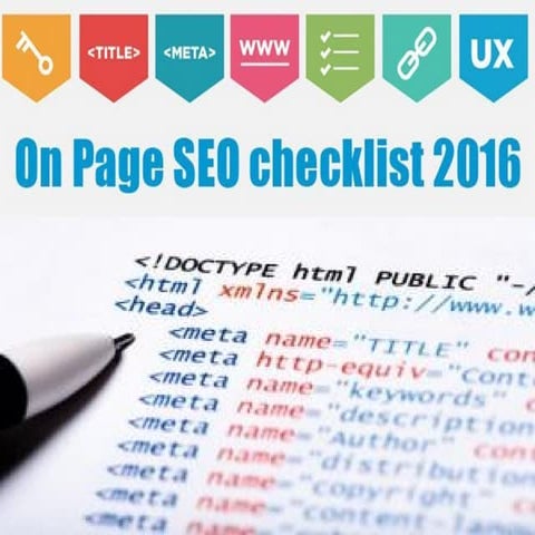 ON PAGE SEO Checklist