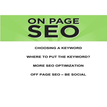 ON PAGE SEO CHECKLIST | PDF