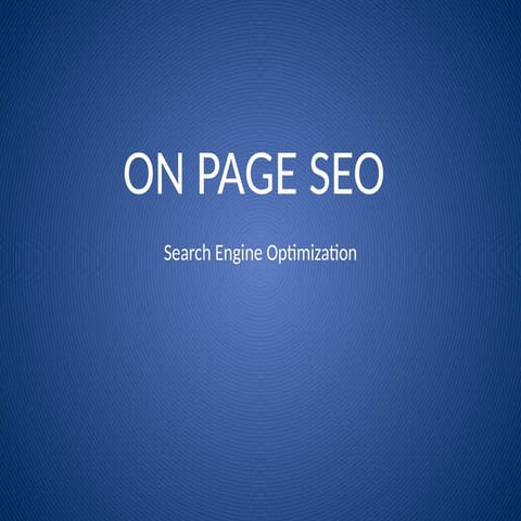 On Page Seo Learn Basics Digital Marketing | PPTX