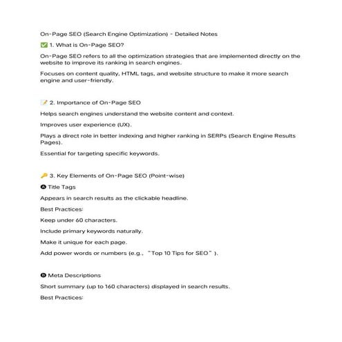 It is the types of SEO,On page and off page SEO