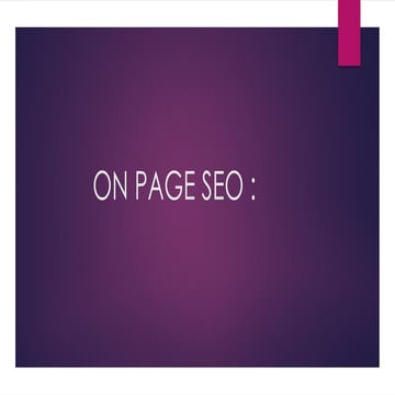 On Page SEO For Information About On Page