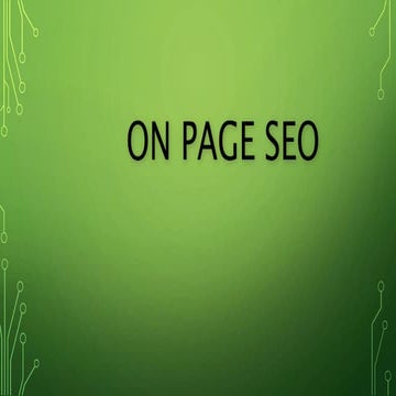On page seo