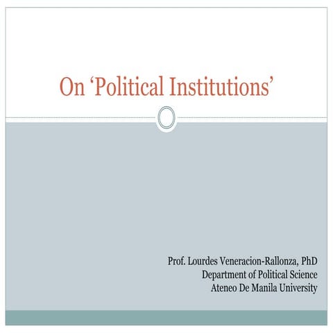On ‘Political Institutions’