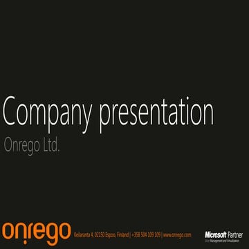 Onrego company presentation