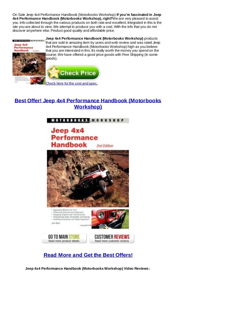 On sale jeep 4x4 performance handbook motorbooks workshop