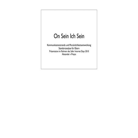 On sein ich sein