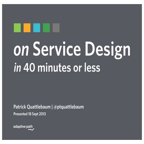 On Service Design Take 2