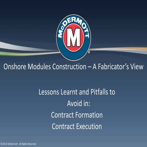 Onshore modules construction – a fabricator’s view