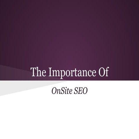 On site optimization