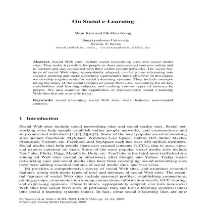 On Social E Learning