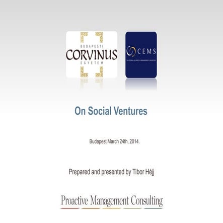 On Social Ventures - The Way to Achieve True Responsibility
