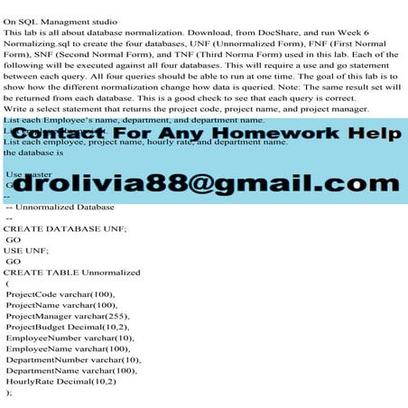 On SQL Managment studioThis lab is all about database normalizatio.pdf