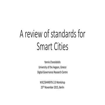 On standards for smart cities