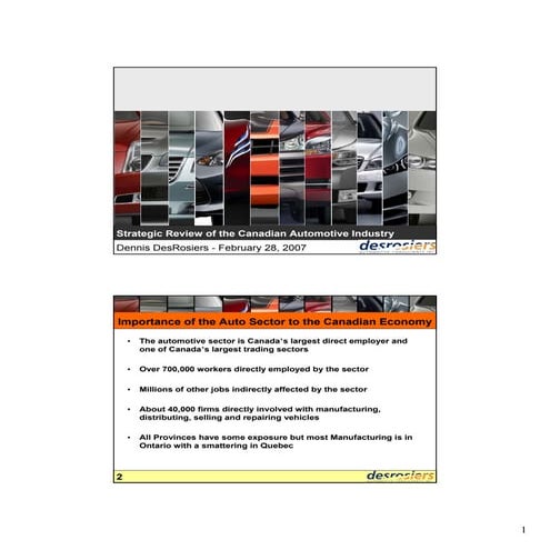 Strategic Review of the Canadian Automotive Industry | PDF