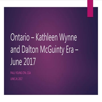 Ontario - Kathleen Wynne and Dalton McGuinty era - June 2017