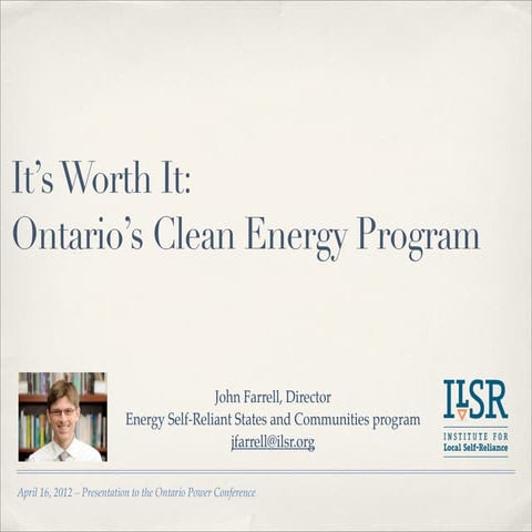 Ontario's Feed-In Tariff Program is Worth It