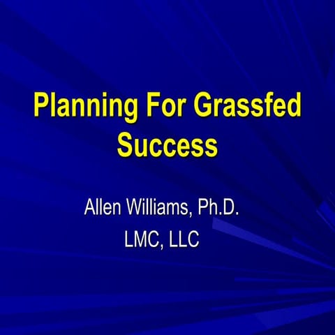 Planning for Grassfed Success