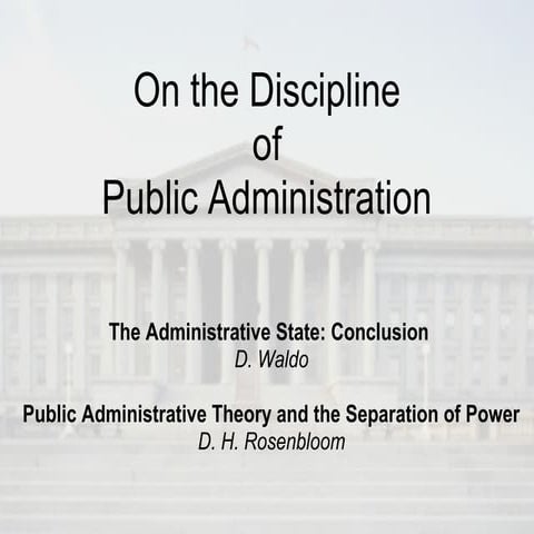 Week 5 - On the discipline of PA