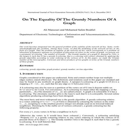 On the equality of the grundy numbers of a graph