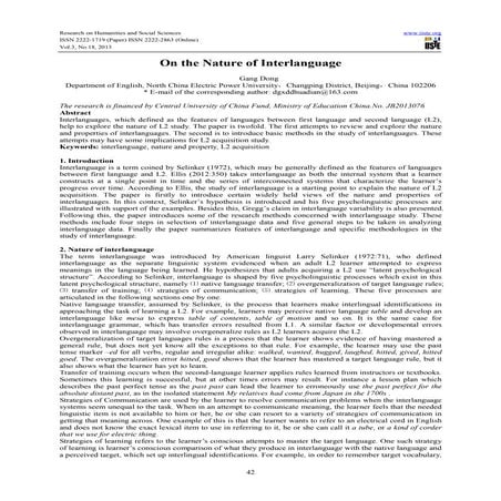 On the nature of interlanguage