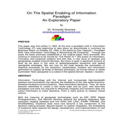 On the spatial enabling of information paradigm   locational future - vi