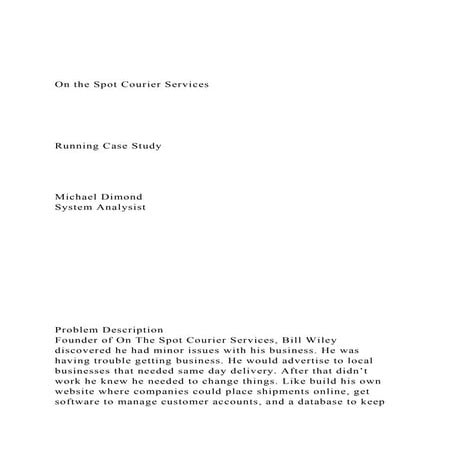 On the Spot Courier ServicesRunning Case Study.docx