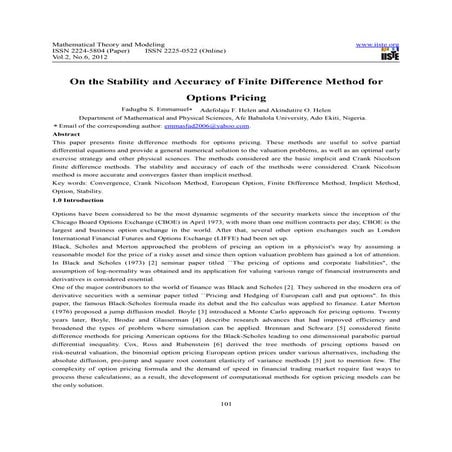 On the stability and accuracy of finite difference method for options pricing