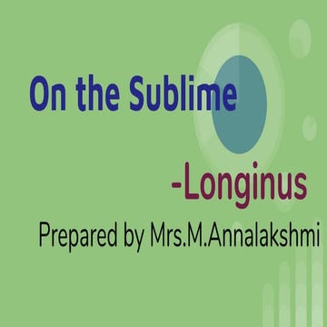 Longinuous-On the sublime
