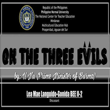 On the three evils by Li