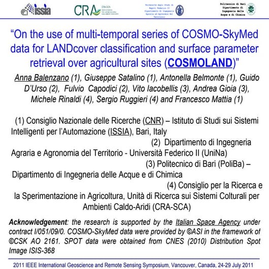 OnTheUseOfMultitemporalSeriesOfCOSMODataForClassificationAndSurfaceParameterR...