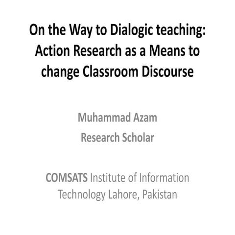 On the way to dialogic teaching